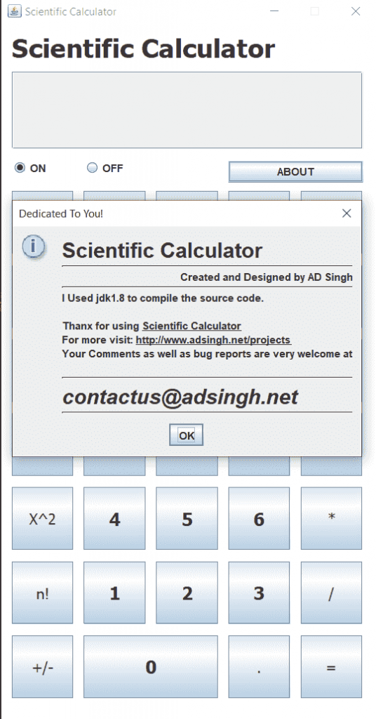 Scientific Calculator Program in Java using Swing/AWT – Projects by AD ...